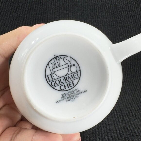 Le Gourmet Chef White Ceramic Large Oversized Coffee Mug Cup Set 2 Mugs Cups - Picture 6 of 13